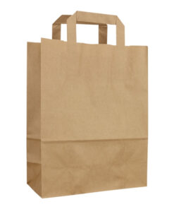Χάρτινη Τσάντα Kraft Ripple Take Away με Ενισχυμένο Χεράκι – 26x17x29cm