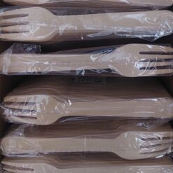 Alternative view of 🍴 Ξύλινα Πιρούνια 16 cm – Συσκευασία 100 τεμαχίων  Wooden Forks 16 cm – 100 pcs pack